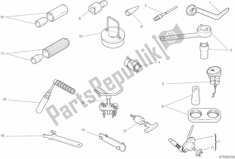 Toutes les pièces pour le 01a - Outils De Service D'atelier du Ducati Diavel Carbon FL 1200 2017 Toutes les pièces pour le 01a - Outils De Service D'atelier du Ducati Diavel Carbon FL 1200 2017